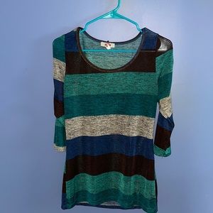 Lightly worn striped sheer shirt